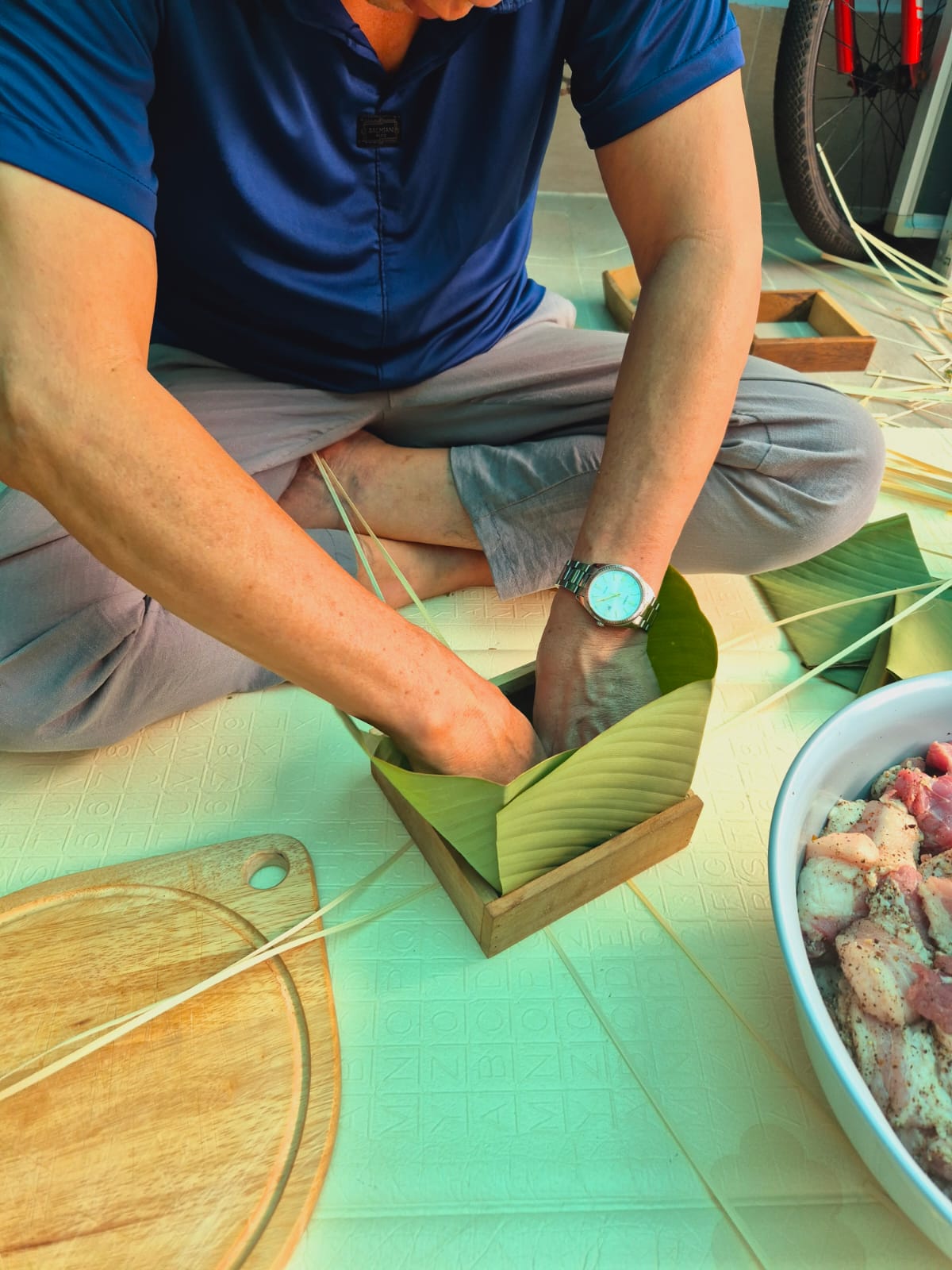 Jenny making traditional Vietnamese bánh